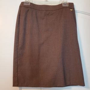New York and Company Skirt, size 4, brown with pinstripe detail